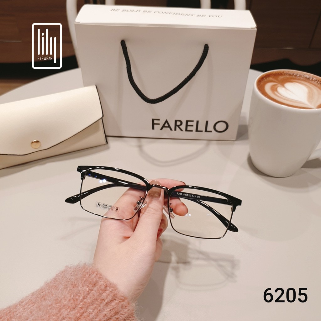 Gọng kính cận mắt vuông thời trang nam nữ Lilyeyewear chất nhựa dẻo cao cấp nhiều màu 6205 | BigBuy360 - bigbuy360.vn
