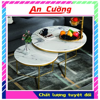 Bàn sofa mặt đá đôi tròn💖𝑭𝑹𝑬𝑬𝑺𝑯𝑰𝑷💖Bàn trà phòng khách thông minh sang trọng