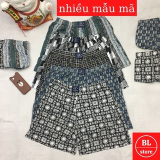 (Size to) Quần đùi nam thun cotton hoa mặc ngủ, Quần lót nam trung niên thoáng mát thoải mái