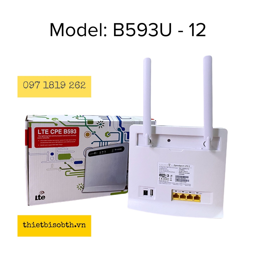 Bộ Phát Wifi bằng sim 4G/3G Huawei B593-U12 chính hãng 4 cổng lan