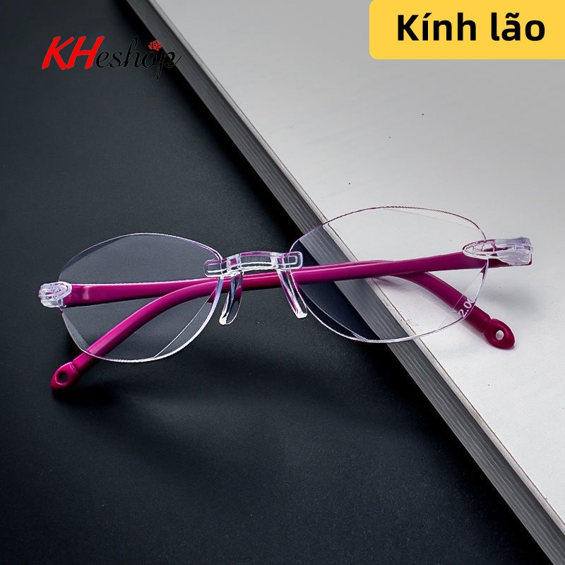 Kính lão thời trang nữ, tròng cắt cạnh , gọng dẻo bền đẹp màu hồng, sang chảnh mã Y805