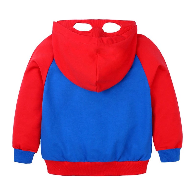 2-7Yrs Boy Cartoon Coat Long Sleeve Cotton Outfit Kids Cartoon Supermen Outwear Cosplay