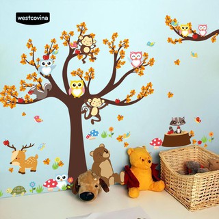 Miếng dán tường hình con sóc và cây