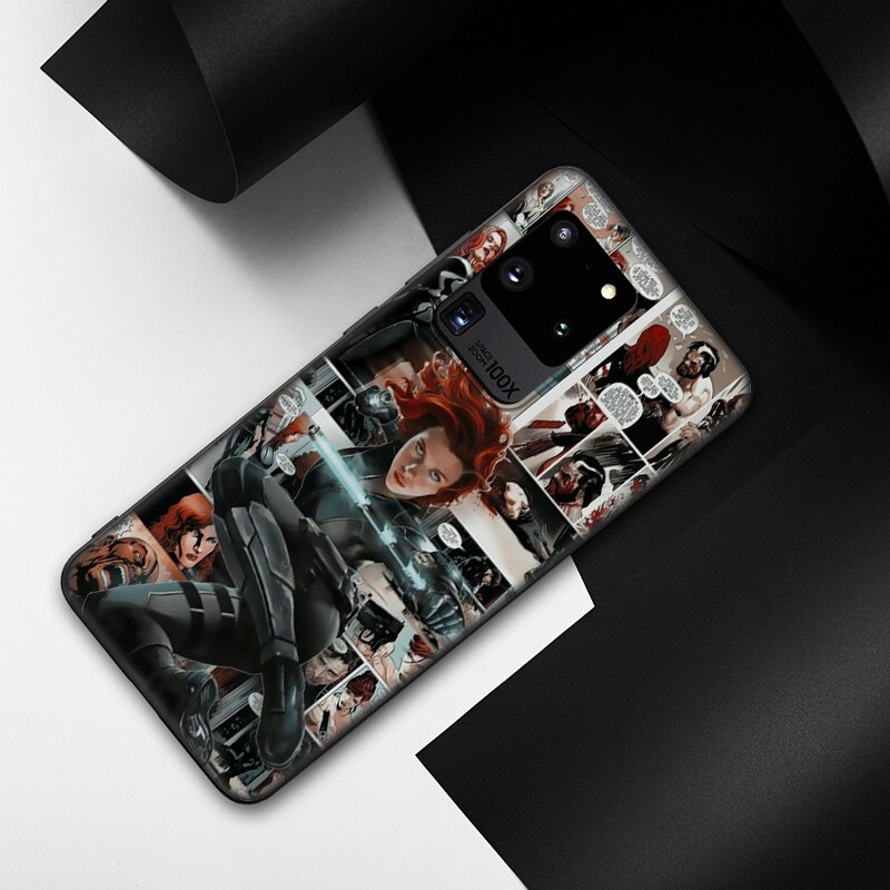 Samsung Galaxy S10 S9 S8 Plus S6 S7 Edge S10+ S9+ S8+ Casing Soft Case 13SF Black Widow Marvel mobile phone case