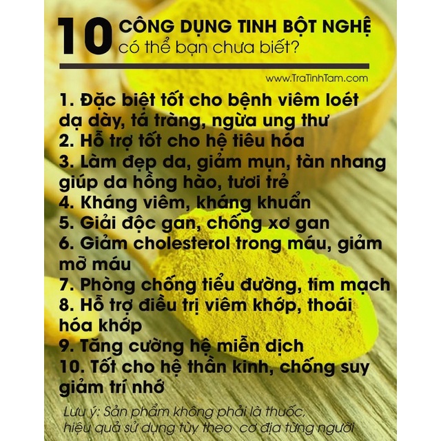 Tinh Bột Nghệ Nguyên Chất [ Hộp 500g ] Tinh bột nghệ quê