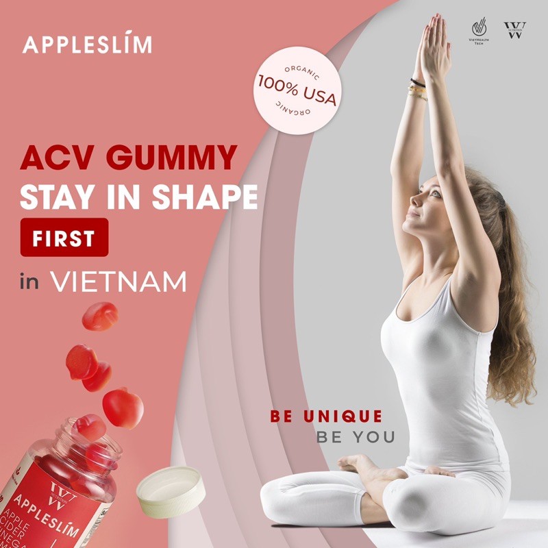 Kẹo Giấm Táo Giữ Dáng Apple Slim Hộp 60 Viên