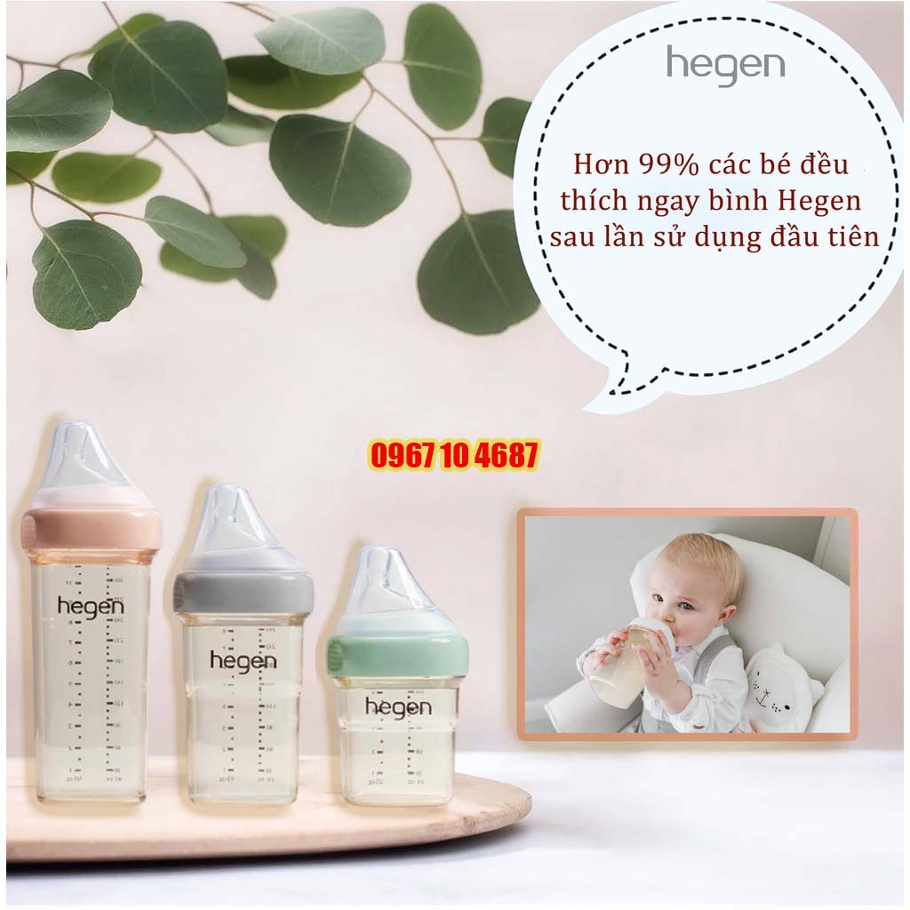 Bình Sữa Hegen Chính Hãng 60/150/240/330 ML Nhập Khẩu Singapore Cho Bé Sơ Sinh Đến 9 Tháng Tuổi