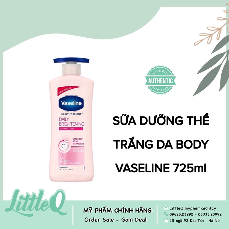 SỮA DƯỠNG THỂ TRẮNG DA VASELINE MỸ 725ml