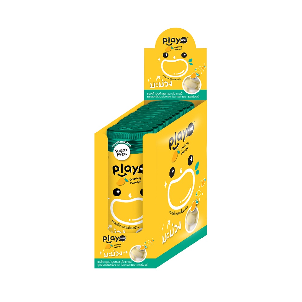 Hộp 12 gói kẹo ngậm the Playmore Thái Lan 12g xoài, chanh muối, nho