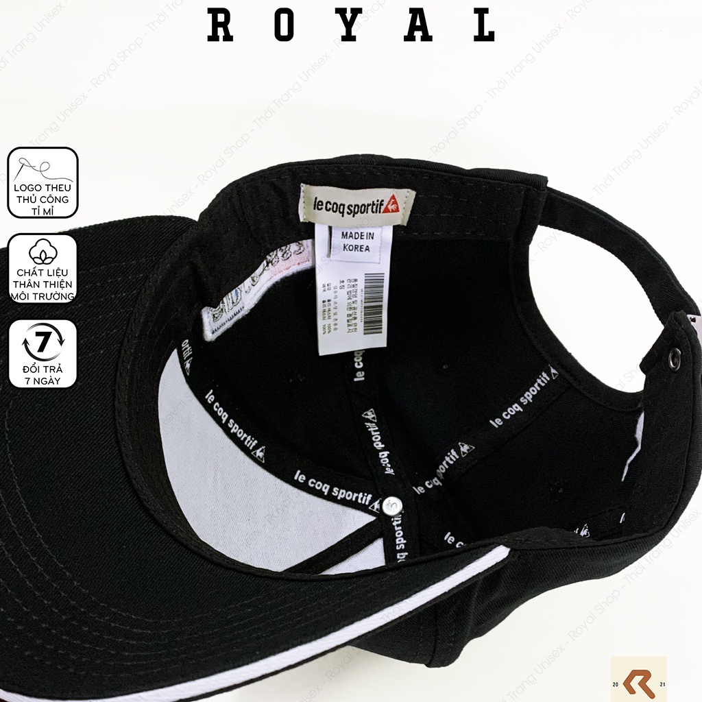 Mũ lưỡi trai nam nữ le coq sportif, nón kết logo con gà full tem vải kaki cotton Hàn - Royal Caps