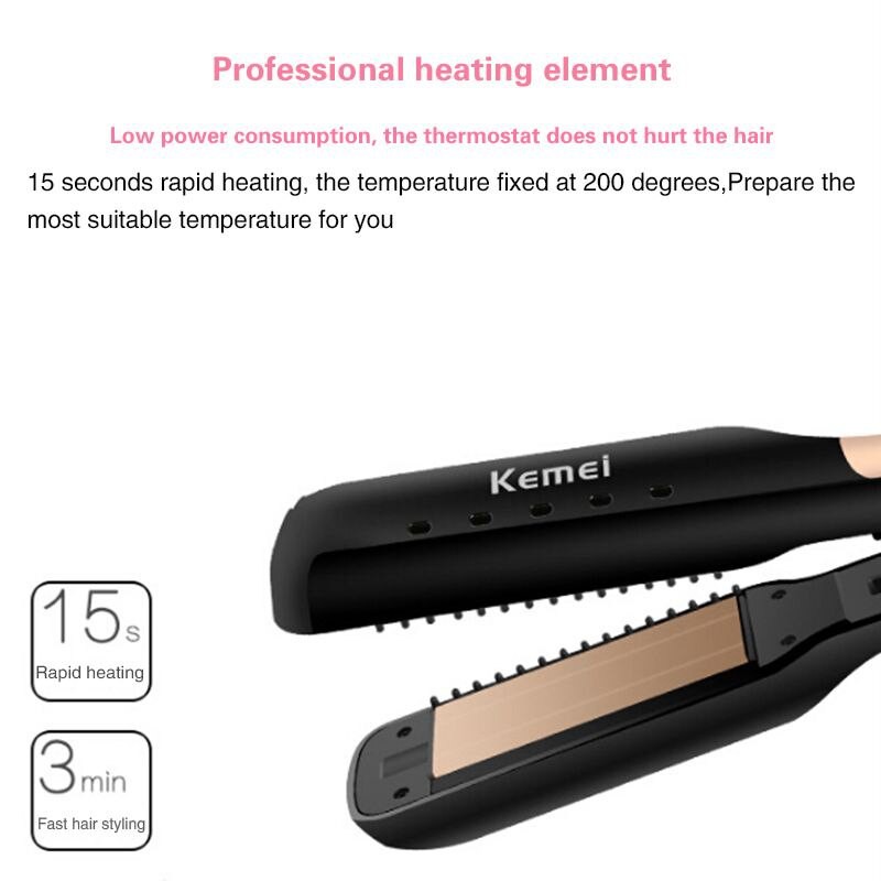 Máy Duỗi Tóc Thẳng, Duỗi Cúp Đa Năng Kemei Km 2091