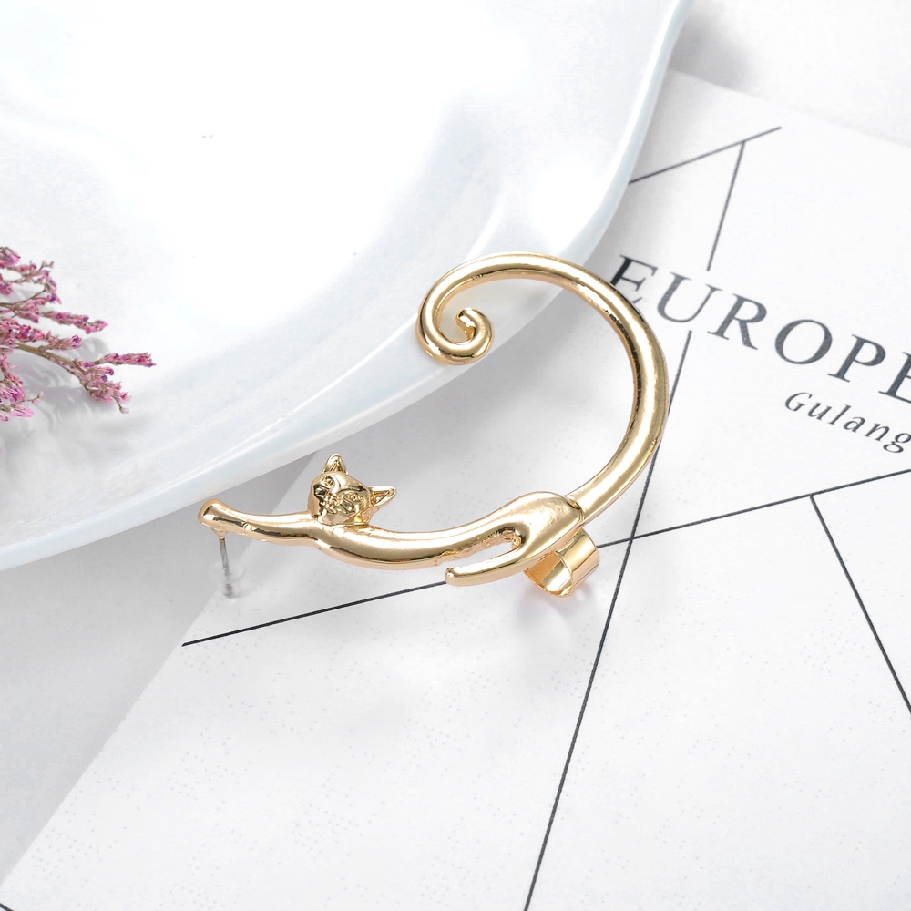 Bông tai kẹp hình mèo cá tính cho nữ