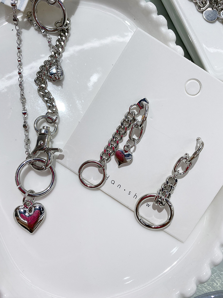 Bông Tai Hình Trái Tim Màu Bạc Phong Cách Nhật Hàn 22717 Thời Trang Cho Nữ