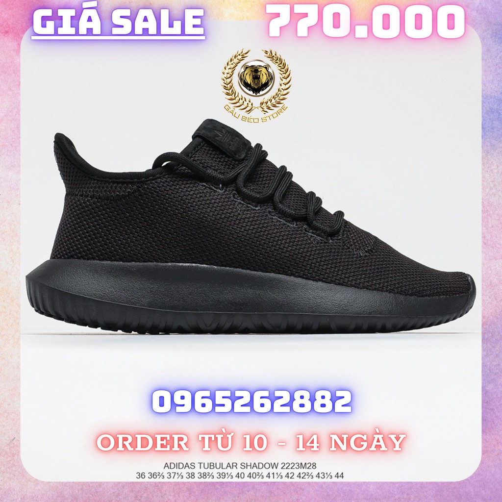 Order 1-2 Tuần + Freeship Giày Outlet Store Sneaker _Adidas Tubular Shadow knit “Core Black” MSP: 2222M282 gaubeaostore.