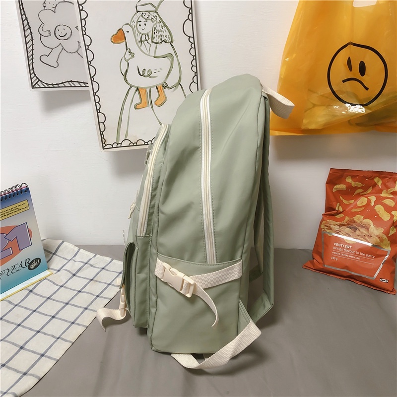 Ba lô đi học Prettyzys 14 inch thời trang phong cách Hàn Quốc 2021 cho nữ