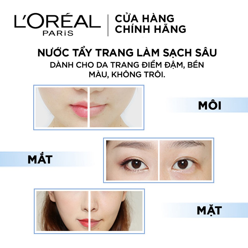 Nước Tẩy Trang L'Oreal Tươi Mát Cho Da Dầu, Hỗn Hợp 400ml Micellar Water 3-in-1 Refreshing Even For Sensitive Skin