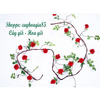 Hoa giả - Dây Hoa Hồng Cao Cấp một dây dài 3m