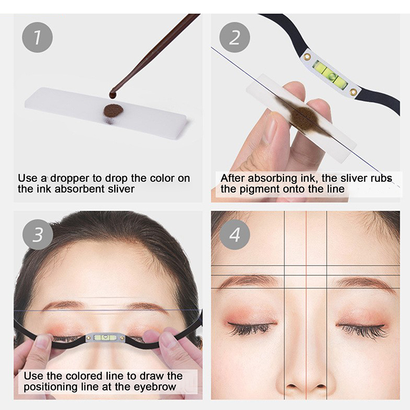 [abubbleVN]Microblading Eyebrow Ruler Permanent Makeup Tattoo Eyebrow Mapping Line Ruler