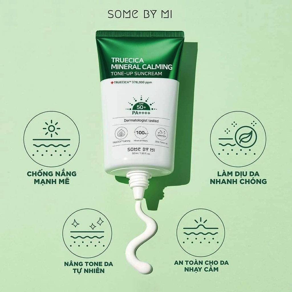 Kem Chống Nắng Ngừa Mụn Some By Mi Truecica Mineral Calming Tone Up Suncream 50ml