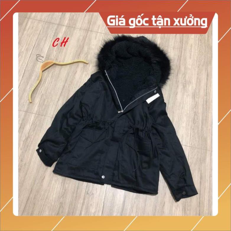 Áo khoác kaki rút eo lót lông có ảnh thật Sp giá rẻ nhất shopee