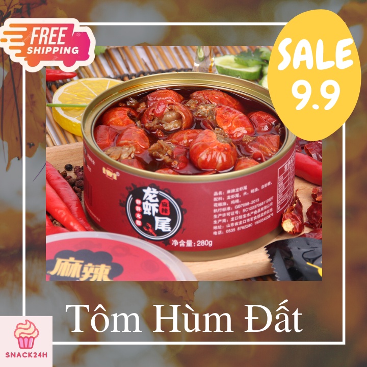 [ FREESHIP ] Tôm đất sốt cay hải sản đóng hộp 100g Snack24hour