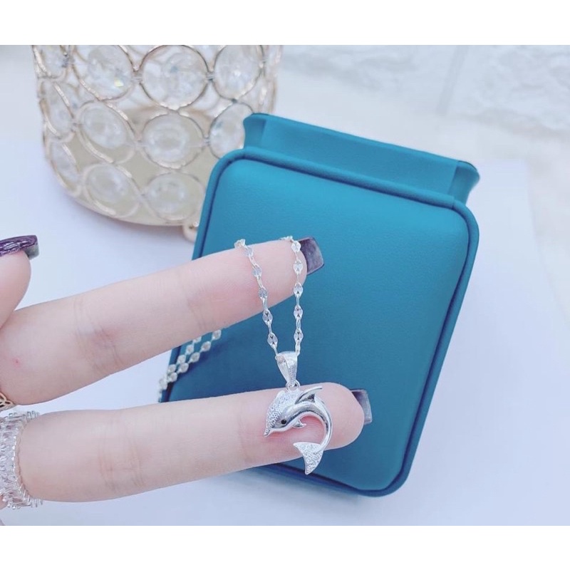 Dây chuyền bạc nữ,vòng cổ bạc, thiết kế mặt cá heo xinh xắn,cuốn hút-Bạc Ngọc Anh