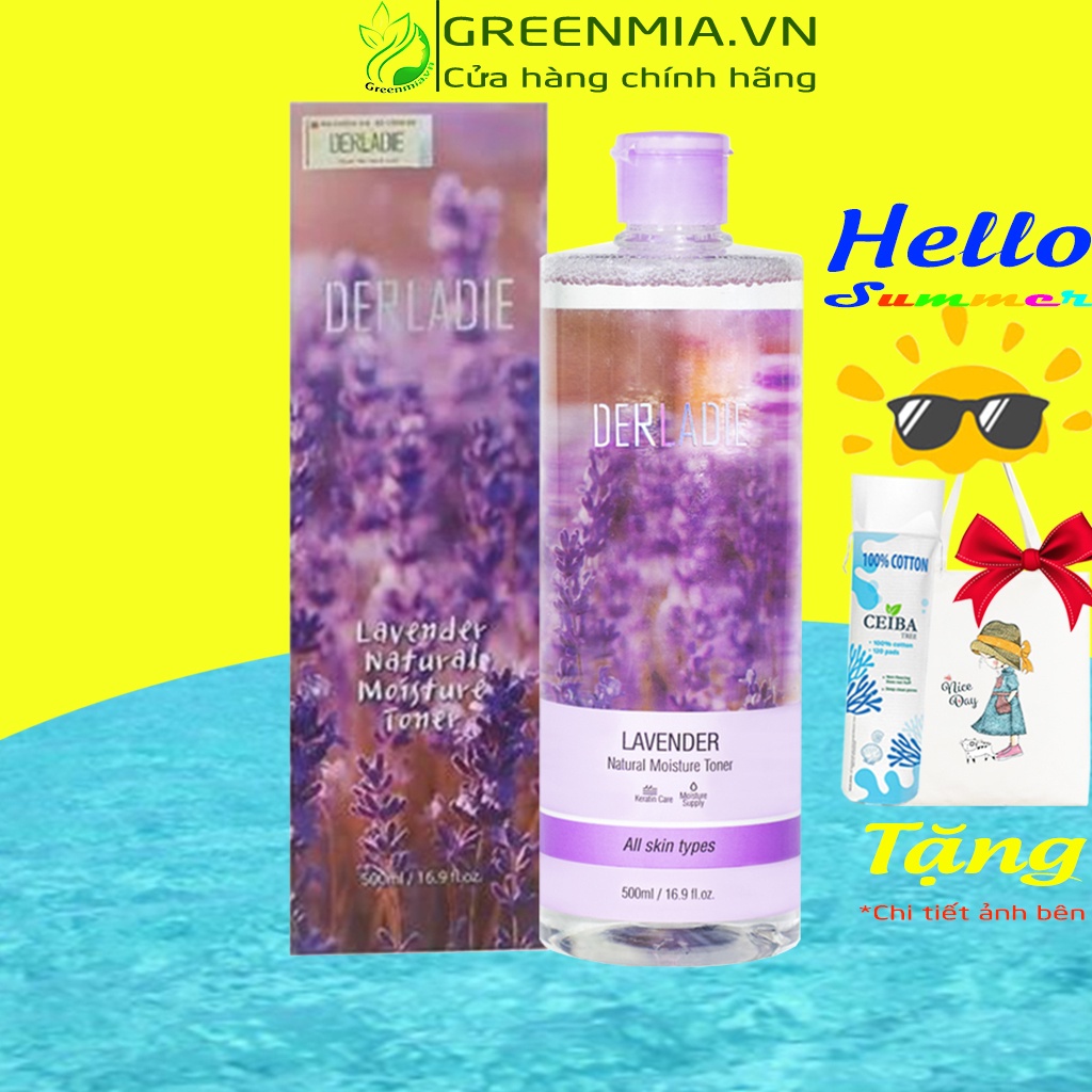 Toner Nước Hoa Hồng Derladie Lavender Oải Hương Kiềm Dầu, Giảm Mụn Chiết Xuất Hoa Lavender 500ml