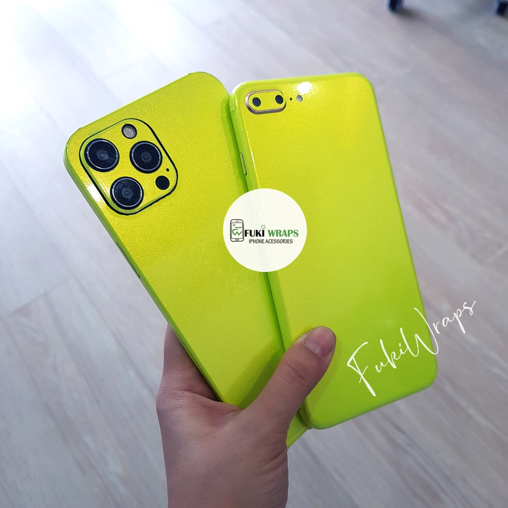 Tấm Dán Skin mặt sau Glossy Psycho Green Full Viền Dành cho13prm , 12prm , 11prm , x, xs, xsm , xr , 6p , 7p  - FukiShop