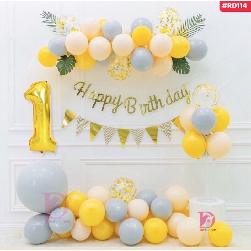 [ Bóng Pastel + tặng lá cây decor] Set trang trí sinh nhật màu pastel nhẹ nhàng tinh tế