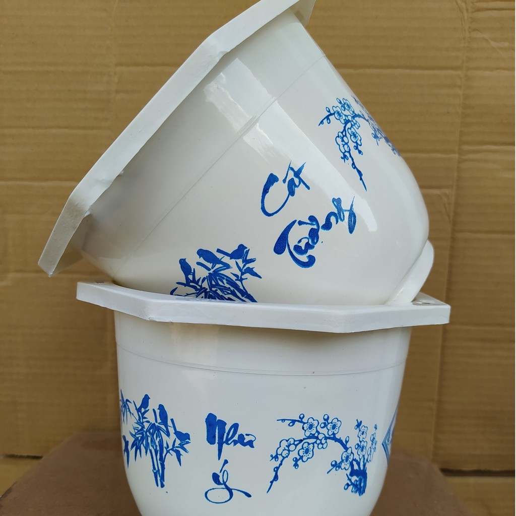 Chậu nhựa trồng cây, chậu treo trồng hoa kiểng cát tường như ý (cao 14cm, rộng 22cm)