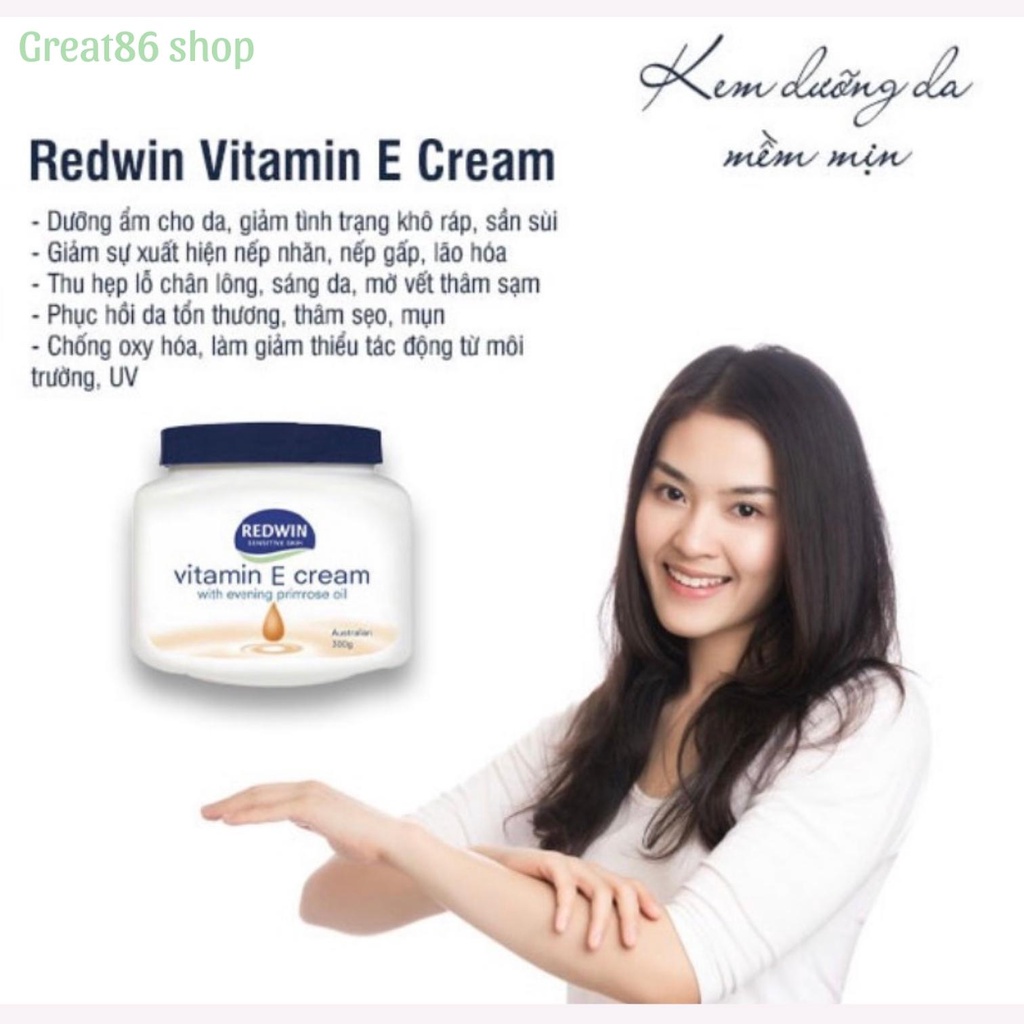 Kem dưỡng ẩm great86 kem dưỡng trắng da Vitamin E cream Úc chính hãng da căng mướt mịn màng 300g