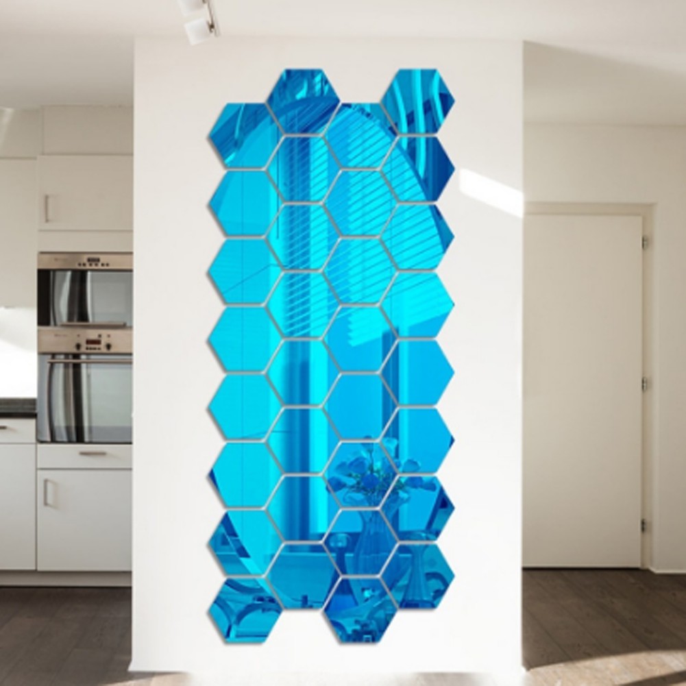 Miếng dán tường hình lục giác 3D hiệu ứng tráng gương | BigBuy360 - bigbuy360.vn