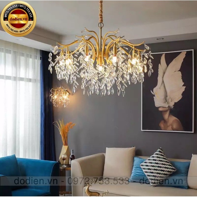 Đèn chùm phale rũ 9 bóng , đèn thả decor phòng khách phòng ngủ hiện đại