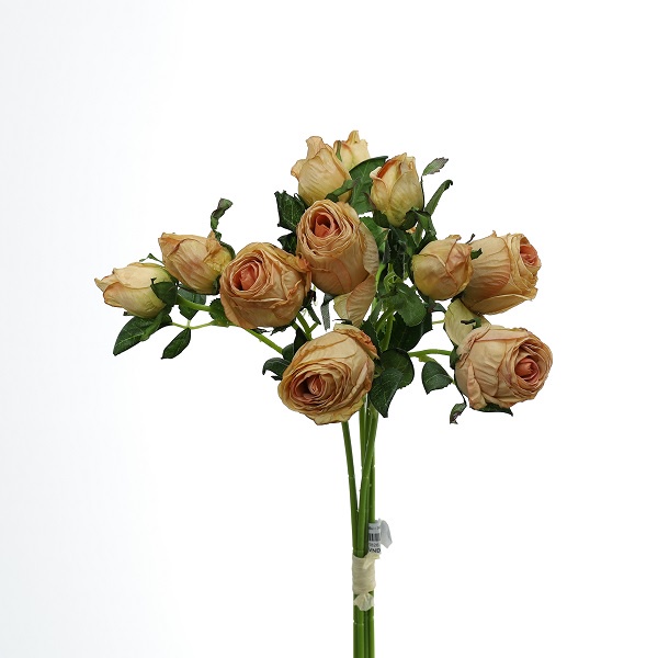 Cành hoa hồng khô 2 bông 1 nụ - XIN - Hoa vải cao cấp midori