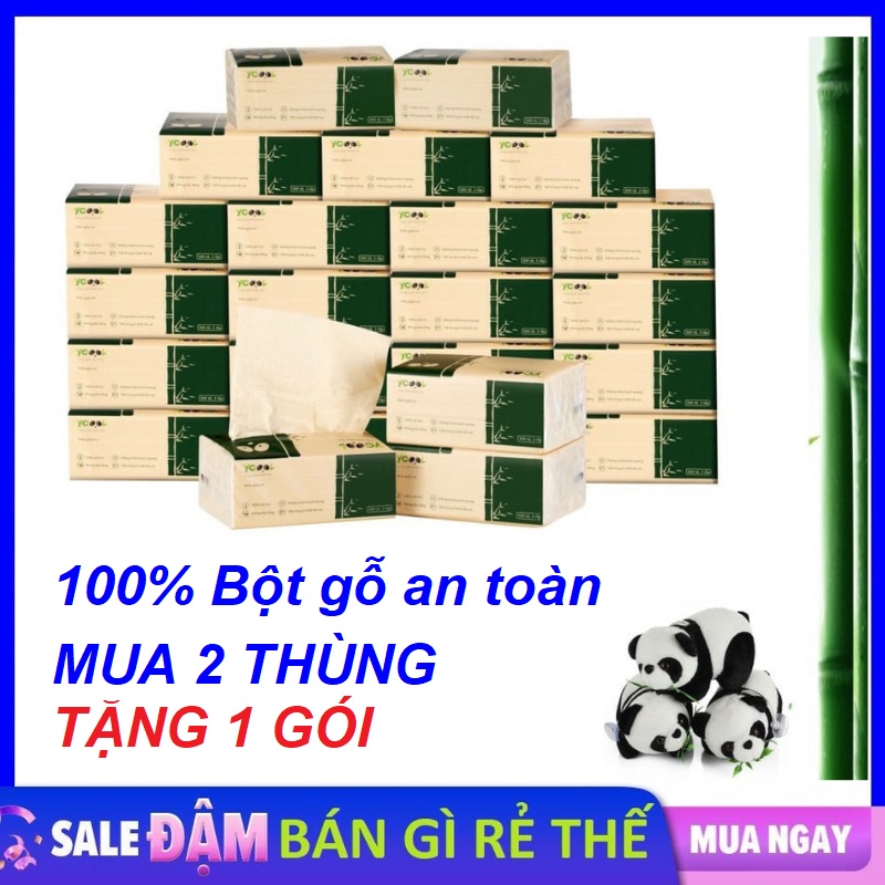[Quà tặng 1 gói khăn giấy ] Combo 2 thùng 60 gói khăn ăn YCOOL siêu mềm mịn, không chất tẩy an toàn cho mọi người