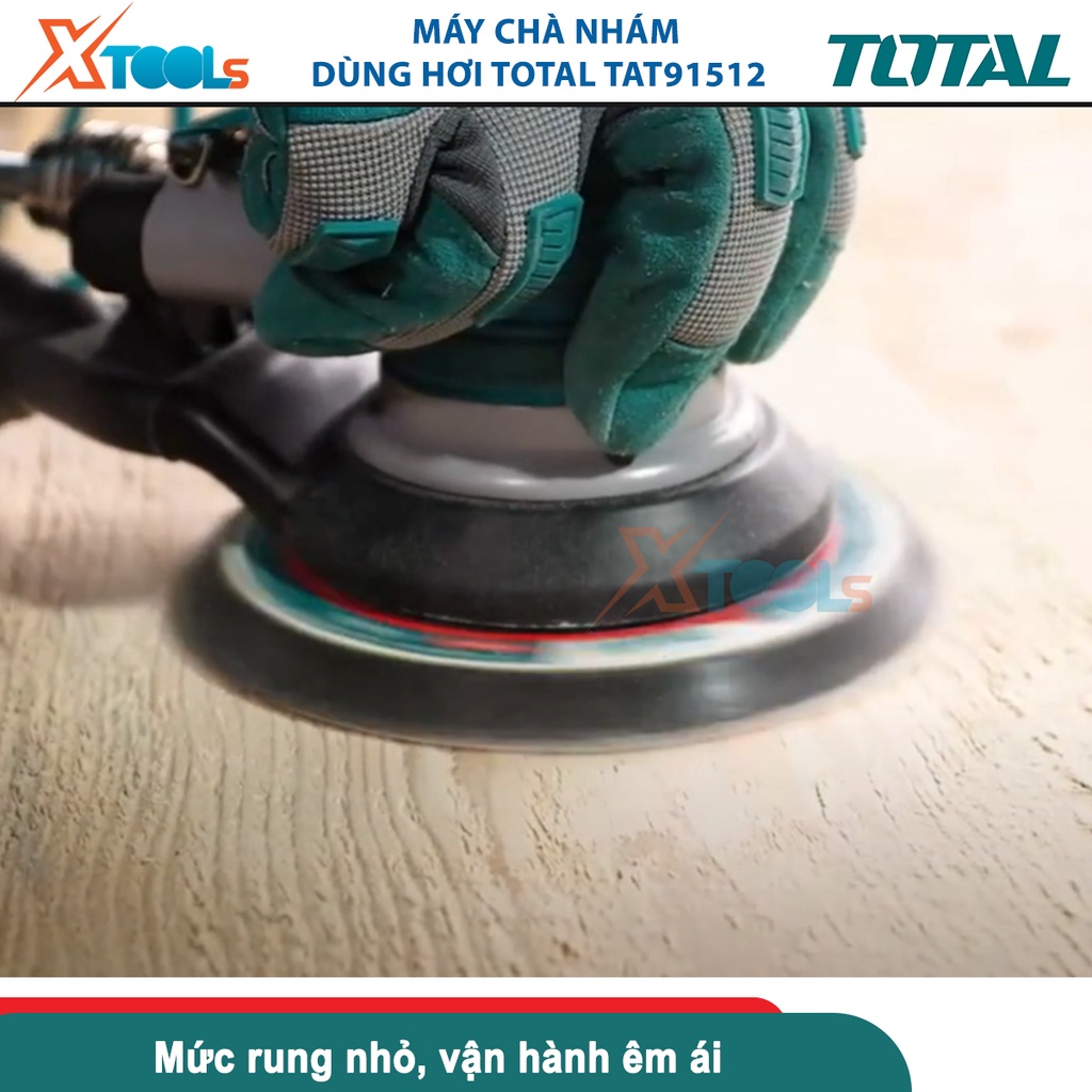 Máy chà nhám 6&quot;/150mm Total TAT91512, máy chà nhám dùng hơi, đầu hút pt 1/4inch tốc độ không tải 10500-CHÍNH HÃNG-XTOOLS