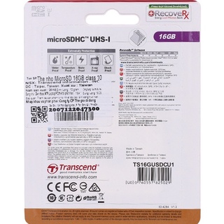Thẻ nhớ MicroSD 16 GB Class 10