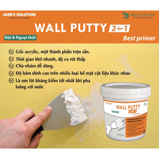 Keo Trám lỗ đinh ốc, tắc kê, khe hở nhỏ tại nhà - Wall Putty (0,5 kg)