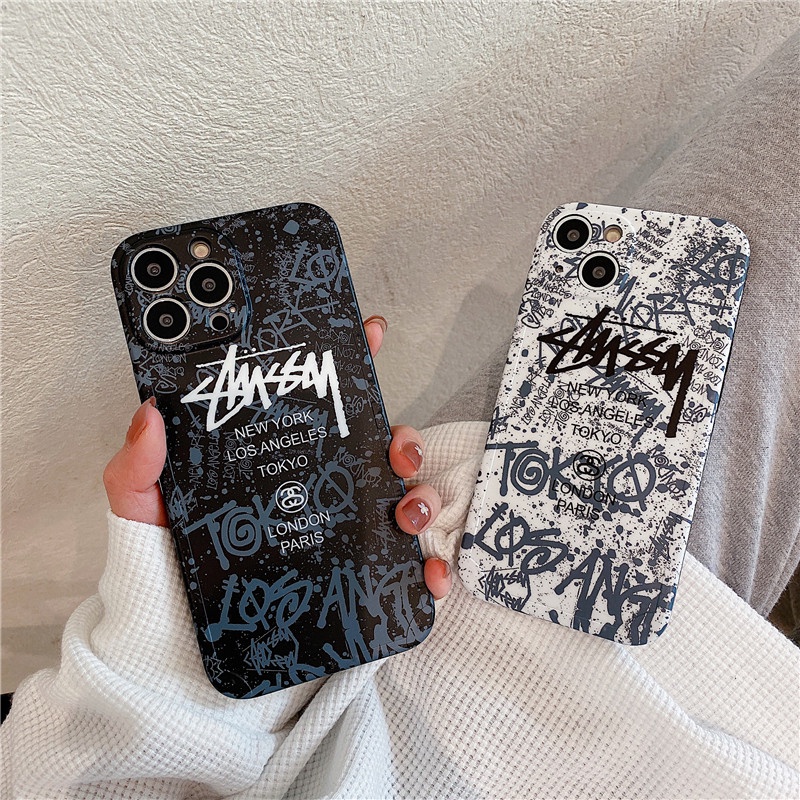 STUSSY Hoạt Hình Ốp Điện Thoại Mềm Hình graffiti Cho iphone15 15pro 15promax 14promax 14 14pro 13 13pro 13promax 12 12pro 12promax 11