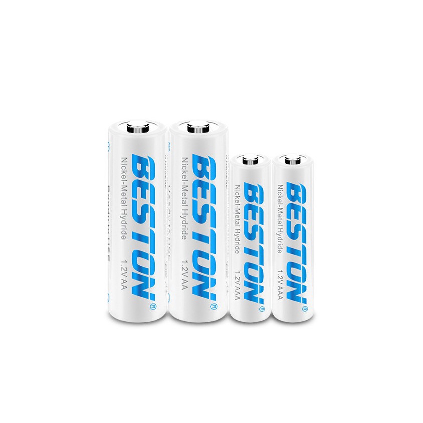 Bộ Sạc + 4 Pin AA Beston 1200mAh cho Micro Karaoke, đồ chơi, đồng hồ treo tường, thiết bị điện tử