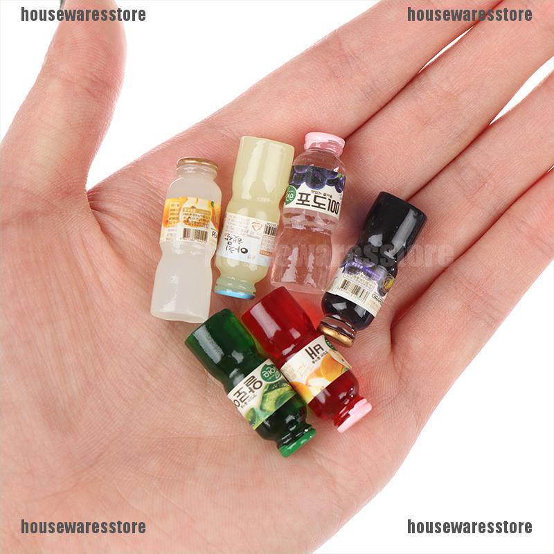 Set 5 chai nước mini tỉ lệ 1: 12 trang trí nhà búp bê