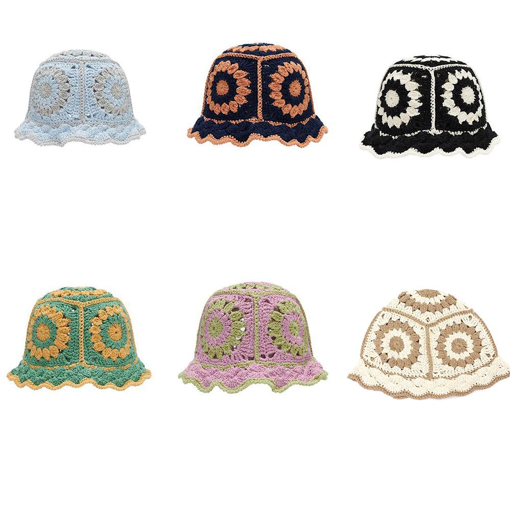 Nón Vành Cotton Đan Len Hở Chóp Nhiều Màu Thời Trang Cho Nữ