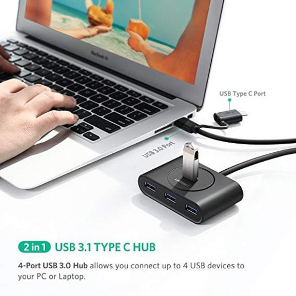 [CHÍNH HÃNG] HUB USB-C 4 Cổng USB 2.0 Cao Cấp Ugreen 30288 chính hãng bảo hành 18 tháng