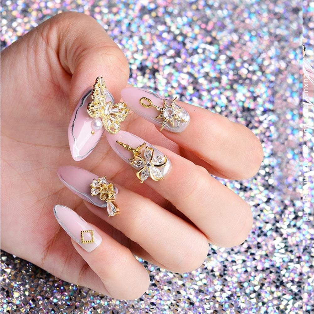 CHARMS Phụ Kiện Trang Trí Móng Tay Hình Bướm 3d
