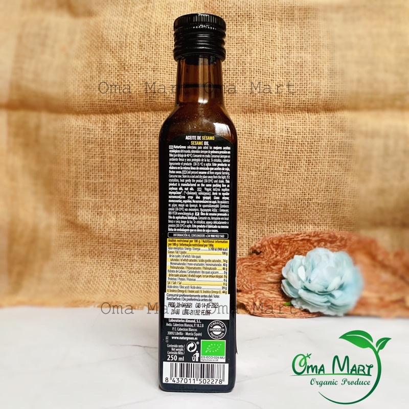 Dầu mè hữu cơ ép lạnh Natur Green 250ml