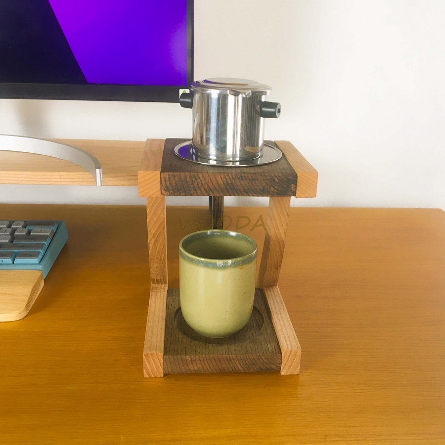 Giá đỡ phin pha cà phê tháo lắp tiện dụng từ gỗ tự nhiên