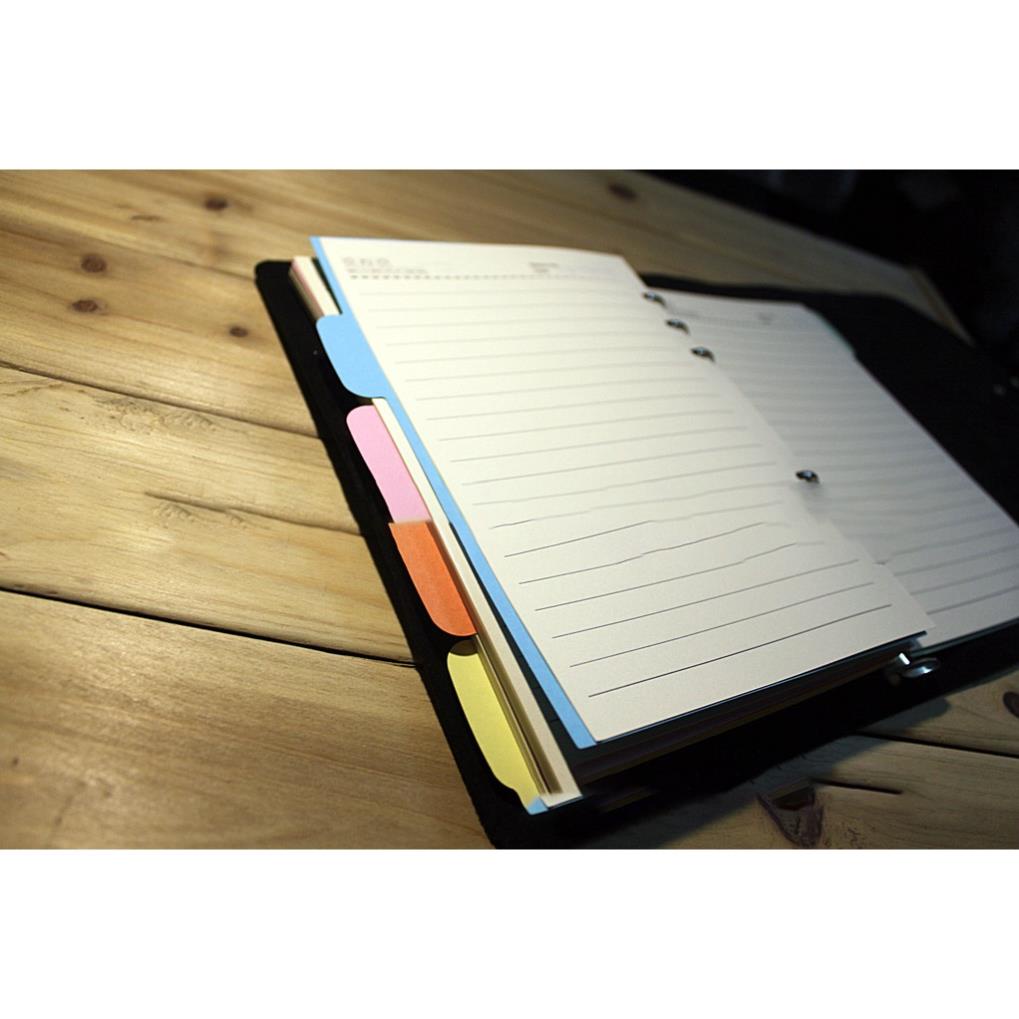 Bìa sổ còng binder GALANO tab phân trang 5 tờ A5 A6 6 lỗ 5 màu tiện dụng SN-001338