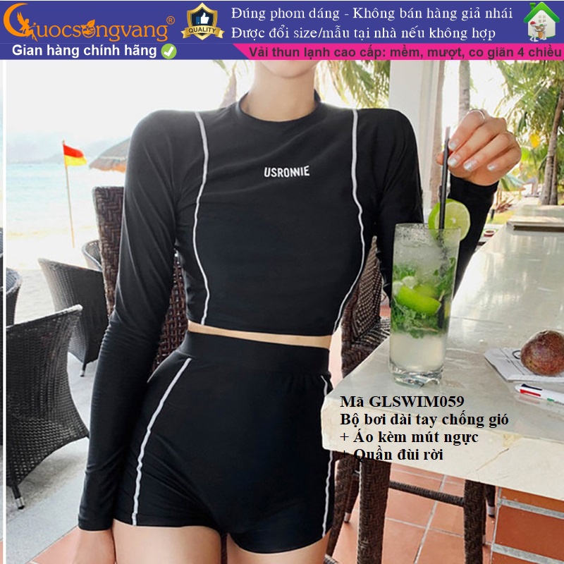 Bộ đồ bơi nữ dài tay bộ quần áo đi biển nữ chống gió GLSWIM059 Cuocsongvang