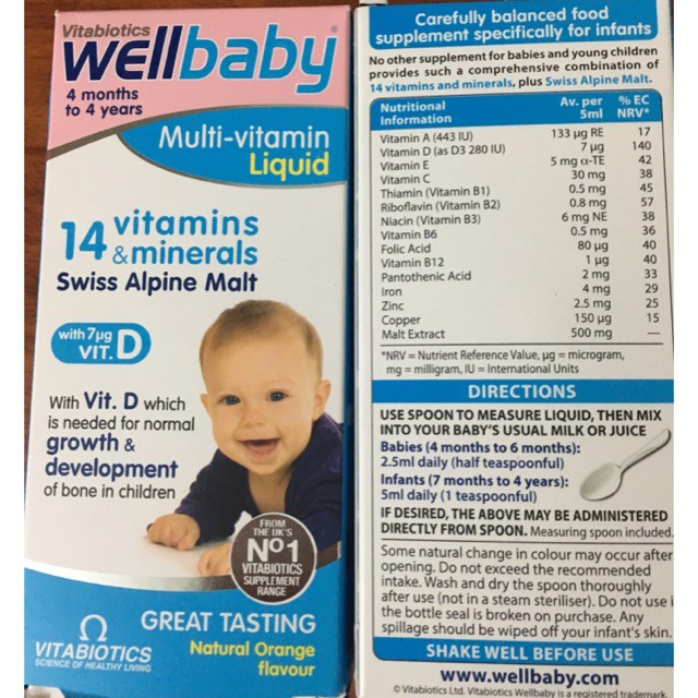 Vitamin tổng hợp WellBaby Liquid 150ml