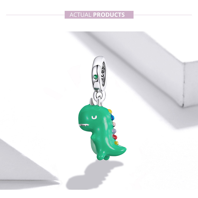 Mặt Dây Bamoer BSC460 Hình Khủng Long Nhỏ Bằng Bạc S925 100% Thời Trang DIY